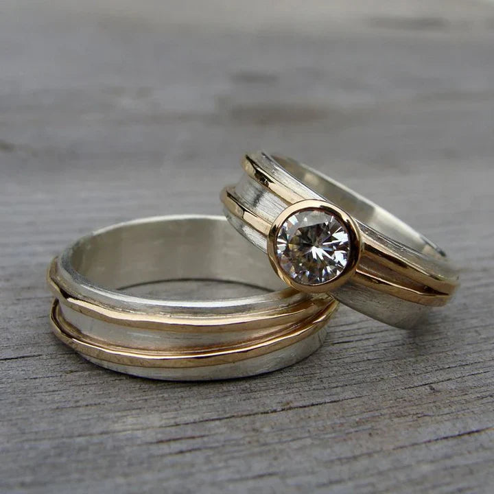 Vintage Fine Gold Crystal Ring Set