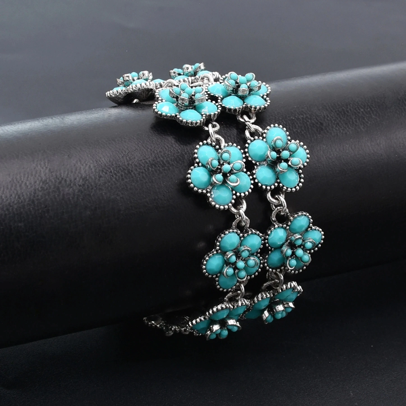 Vintage Turquoise Flower Earrings
