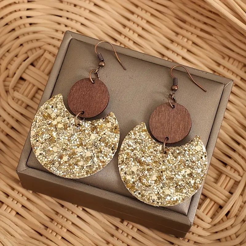 Vintage Rounded Brown Earrings